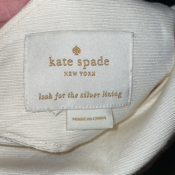 Euc Kate Spade ♠️ New York cream, bow, pleated dress size approx 10-12 - Picture 7 of 7